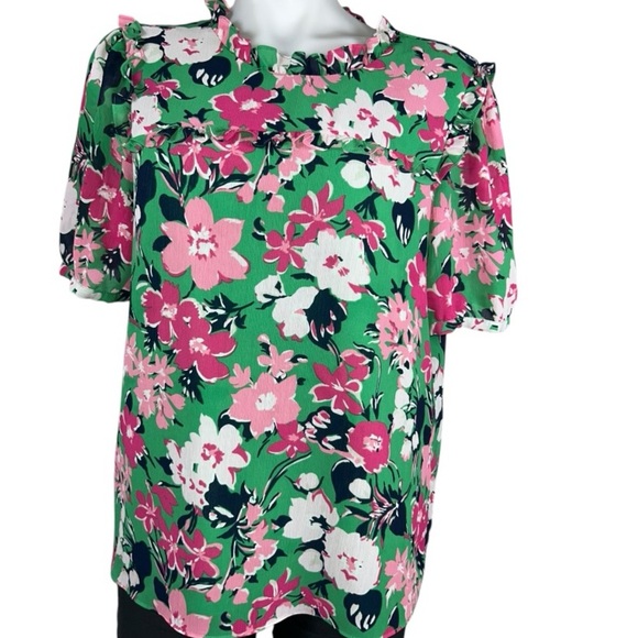 J. CREW Green Floral Women’s blouse size M - Picture 11 of 11